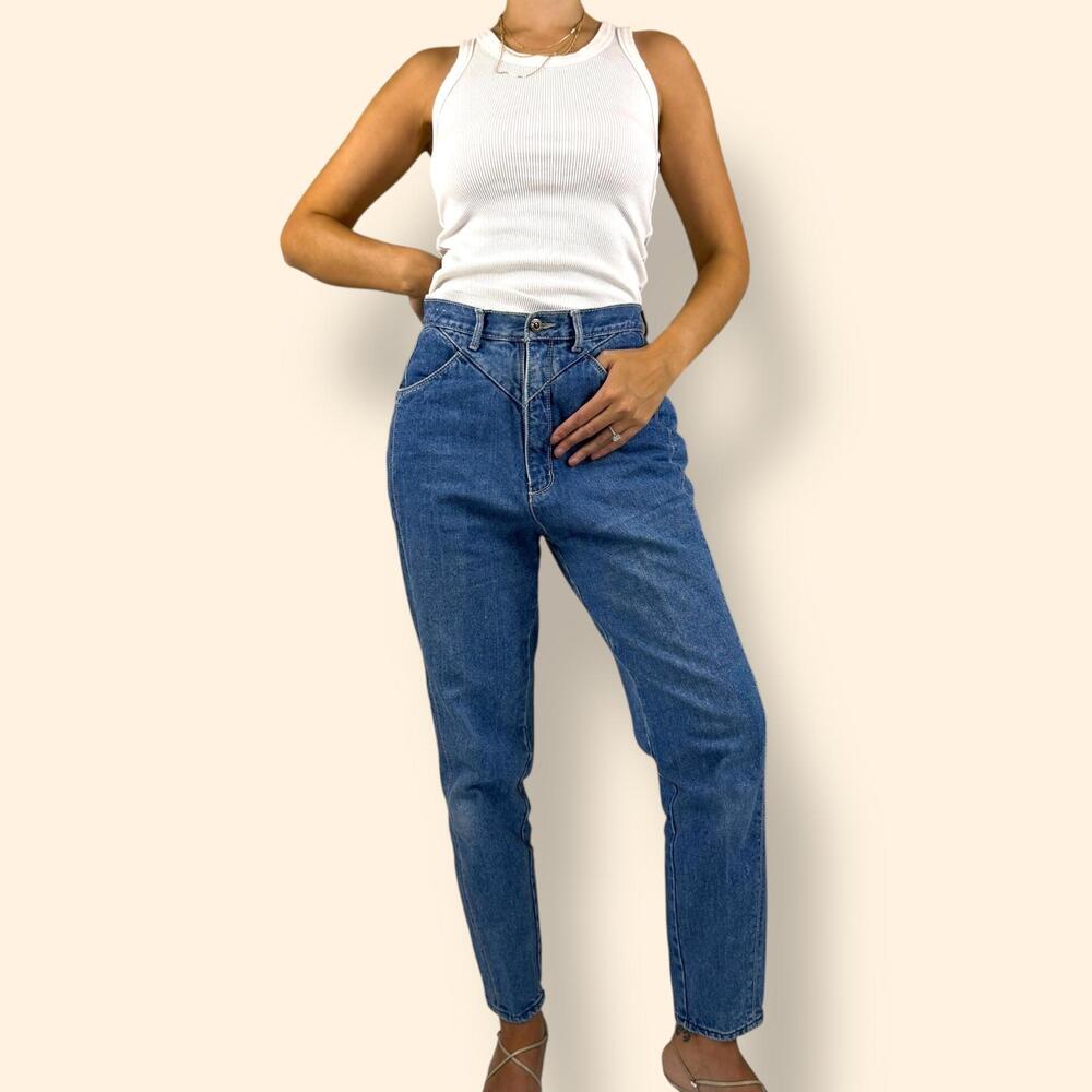 Women's Vintage 80s High Waist Tapered Denim Jeans